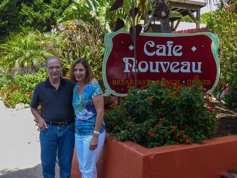 Our last meal out together, with Kevin, who took this photo.